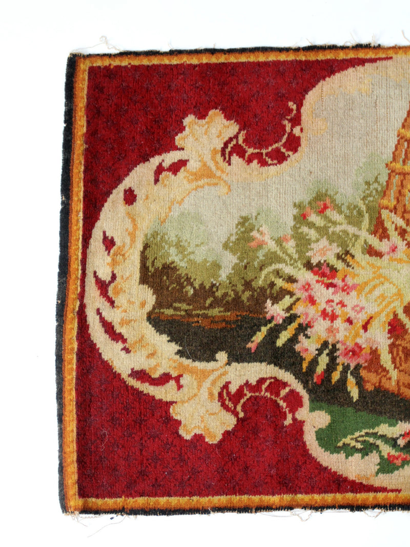 antique woven tapestry wall hanging