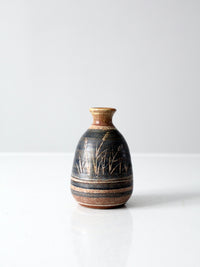 vintage studio pottery bottleneck vase