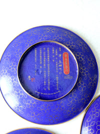 vintage Ching-t'ai Ian Artist Workshop cloissone plates set/3