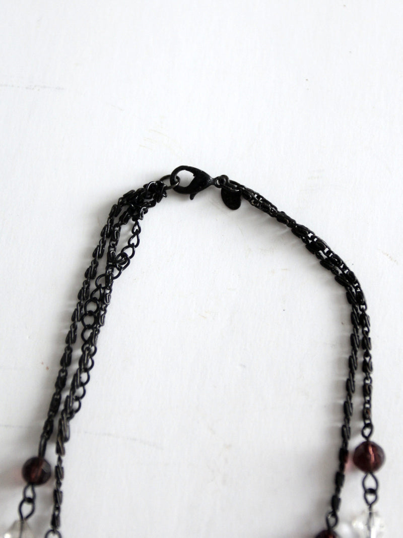 vintage double chain pendant necklace