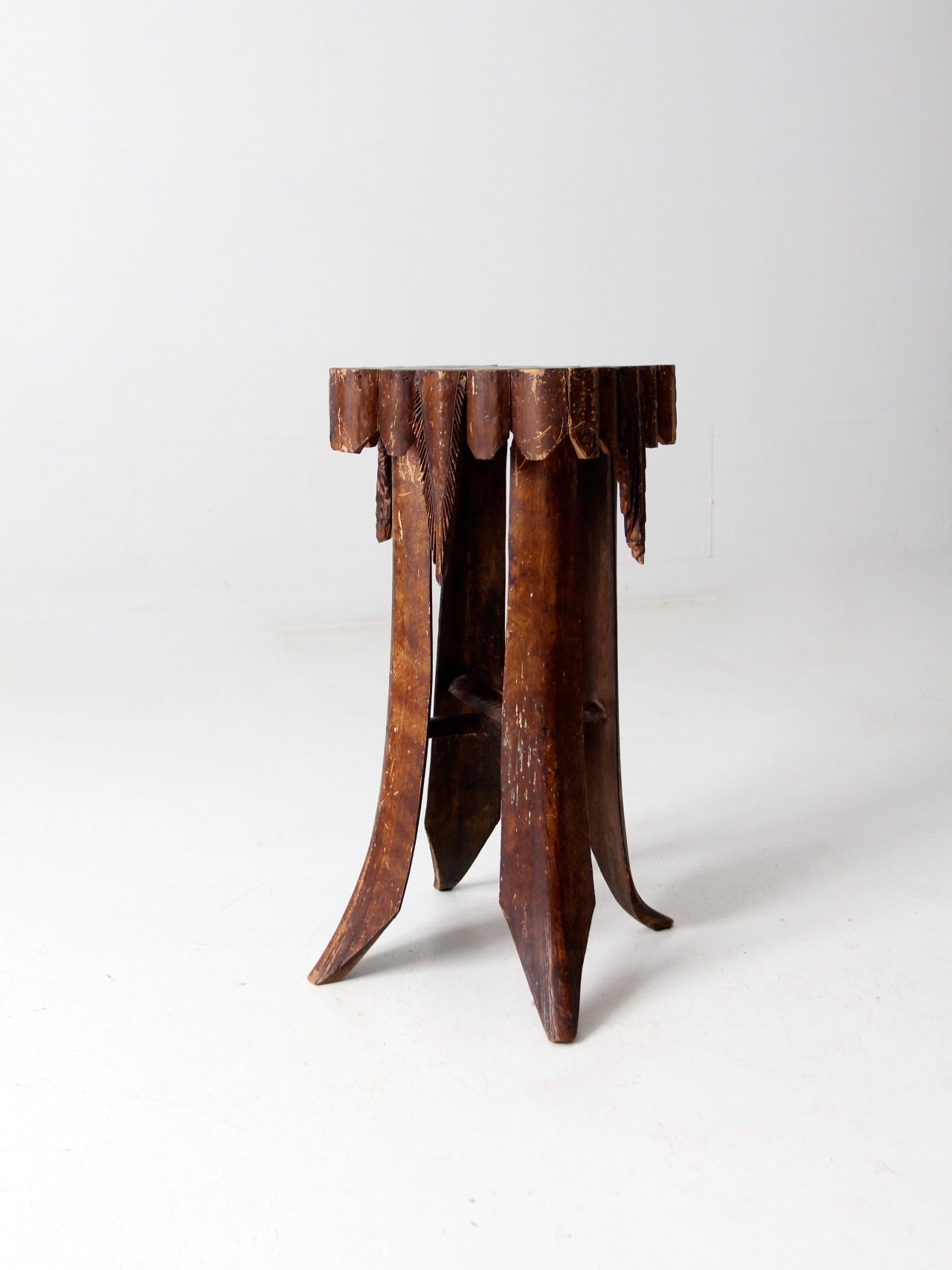 antique folk art palm frond table