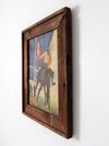 vintage oil painting of rodeo scene