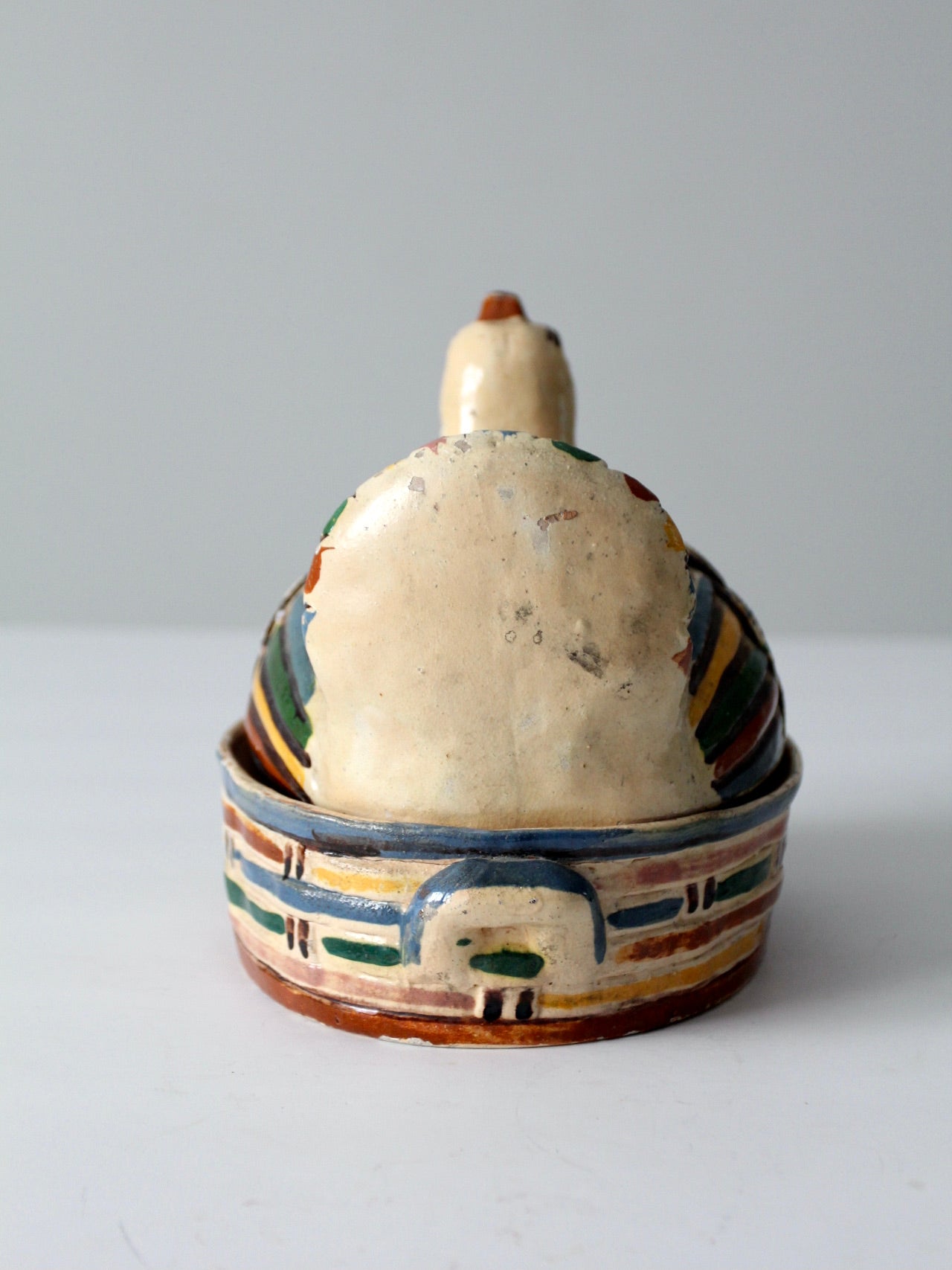 vintage Tonala ceramic chicken covered dish