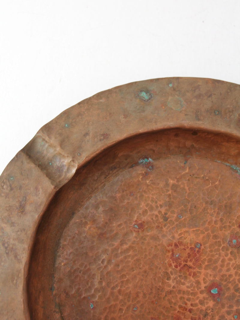vintage hammered copper ashtray