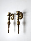 vintage brass candle sconces pair