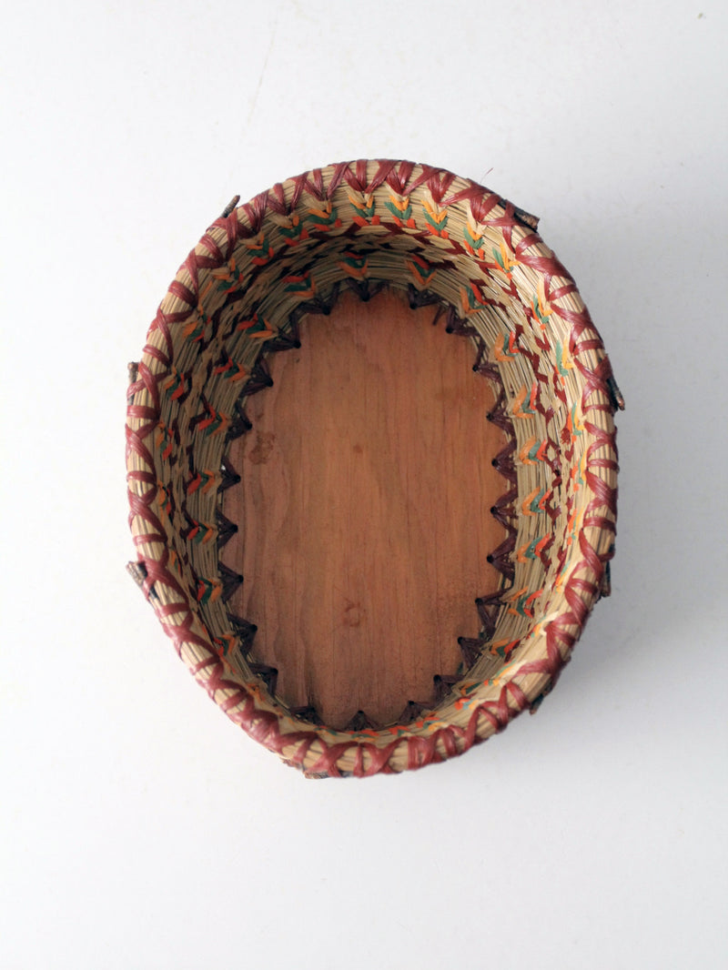 vintage woven basket bowl