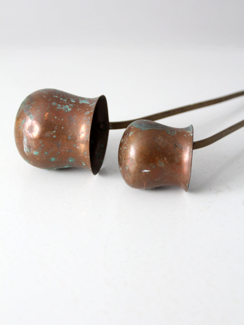 antique copper liquor ladles