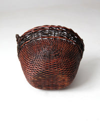 vintage woven basket with handles