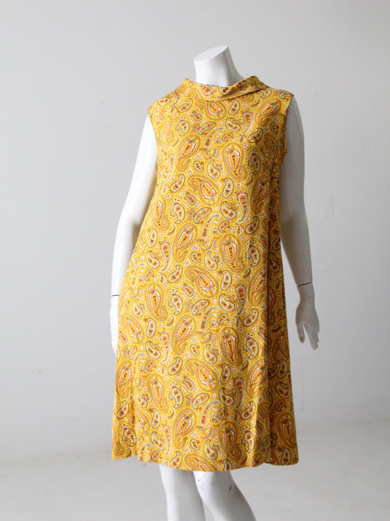 vintage 60s paisley print dress