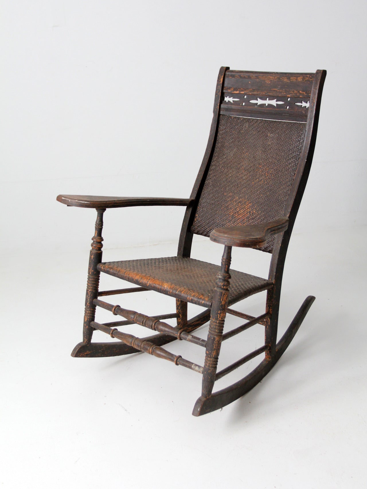 antique American rustic rocking chair