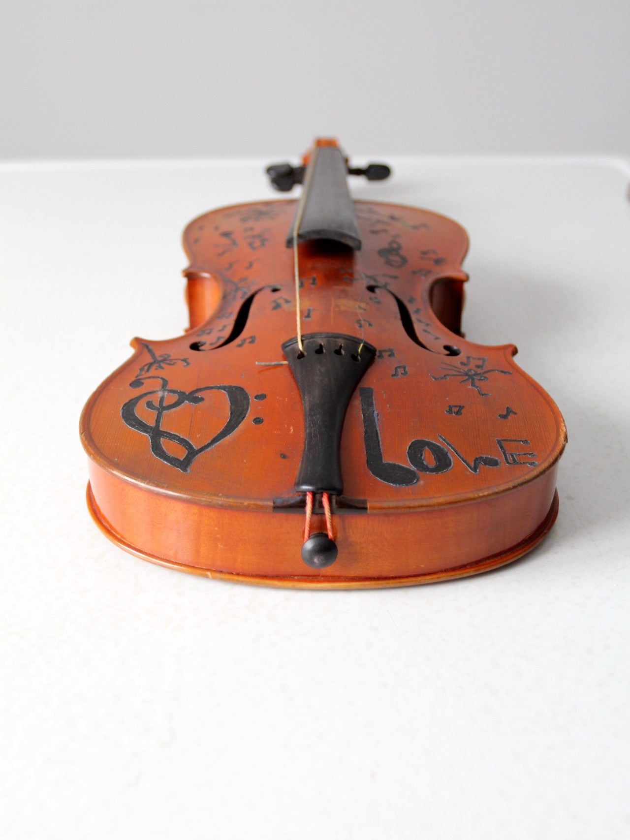 vintage boho art violin