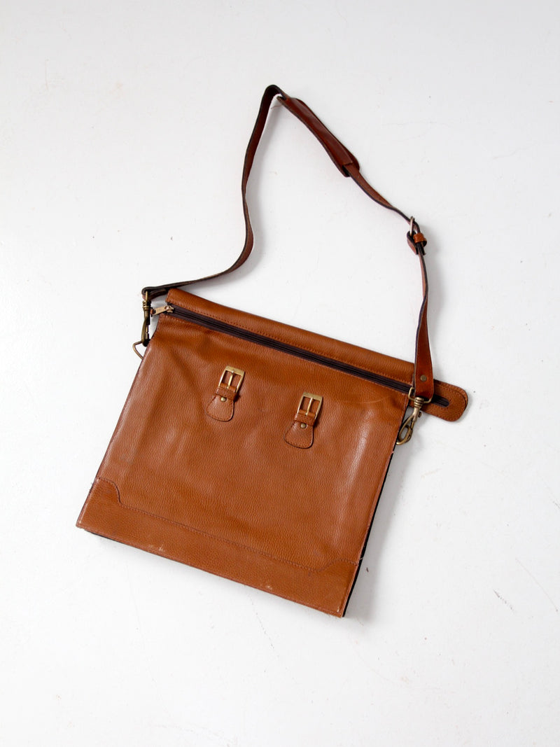 vintage 70s leather messenger bag