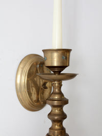 vintage brass candle sconces pair