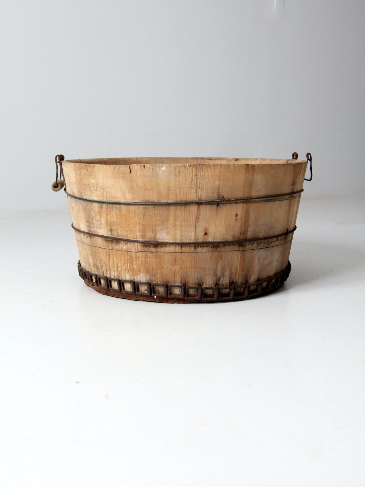 antique wooden barrel tub