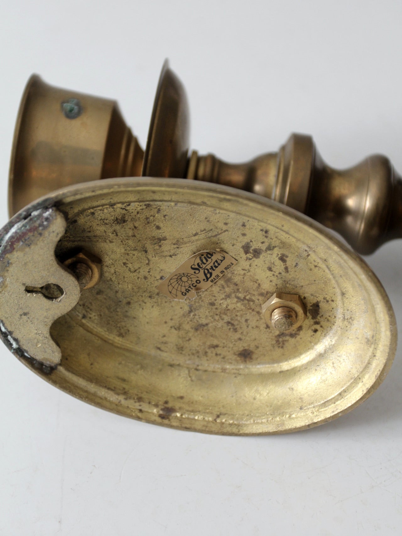 vintage brass candle sconces pair