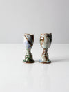 vintage studio pottery candle holders