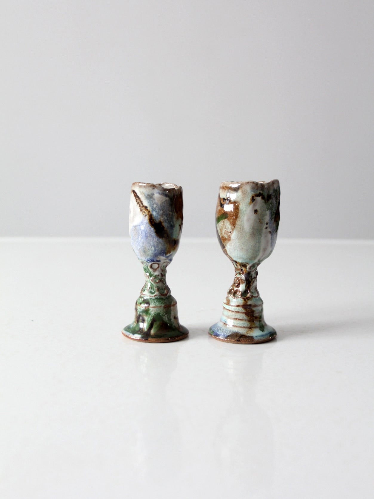 vintage studio pottery candle holders