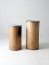 vintage industrial farm bins pair