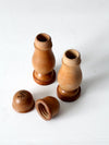 vintage wood salt and pepper shakers