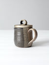 vintage studio pottery mug with lid