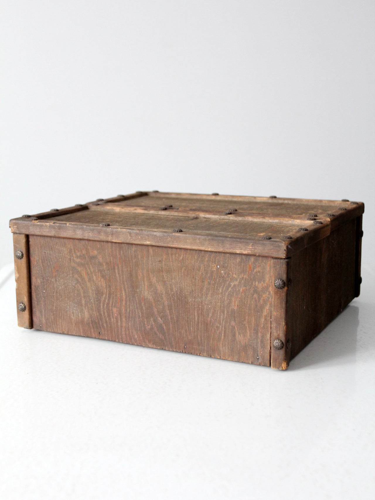 VINTAGE WOOD BOX② Amazon.com: Saijax Wooden Box with Hinged Lid - 2 Pack - Vintage