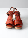 vintage 70s platform leather heels