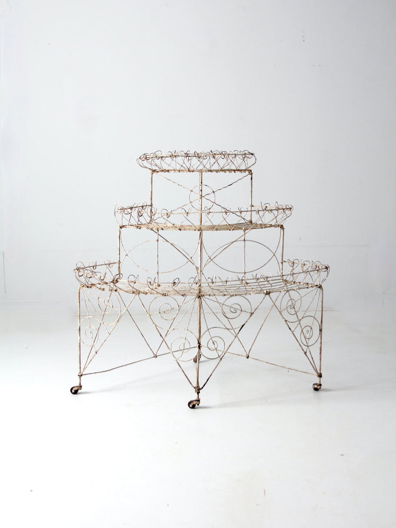 Victorian wire plant stand
