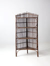 antique rustic twig corner shelf