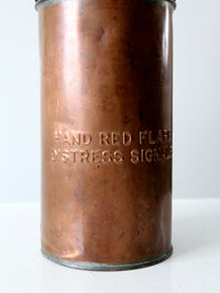 WWII era naval distress signals copper canister