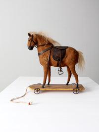 antique horse pull toy