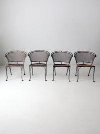 mid-century iron patio chairs set/4