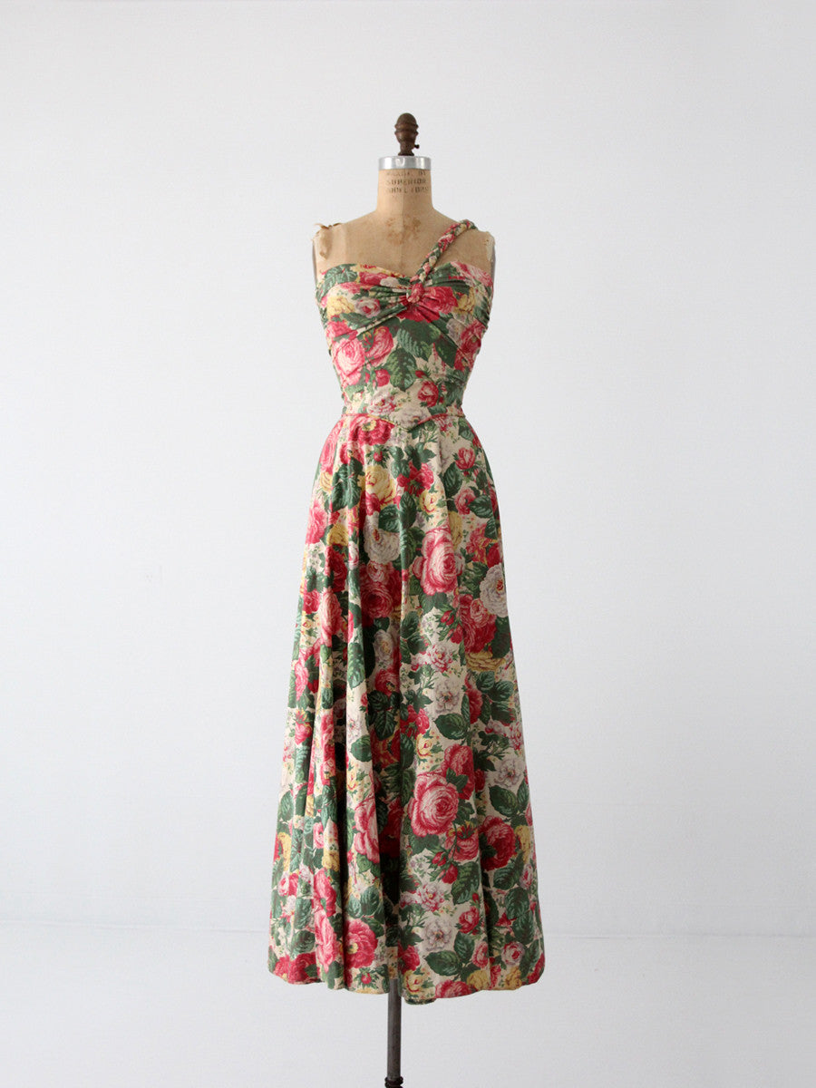 vintage 40s floral maxi dress