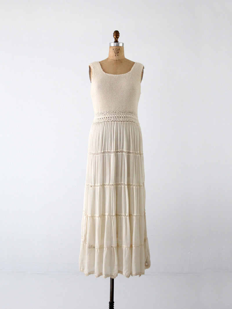 vintage crotchet maxi dress