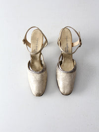 vintage 50s Jacques Levine gold heels, size 7.5