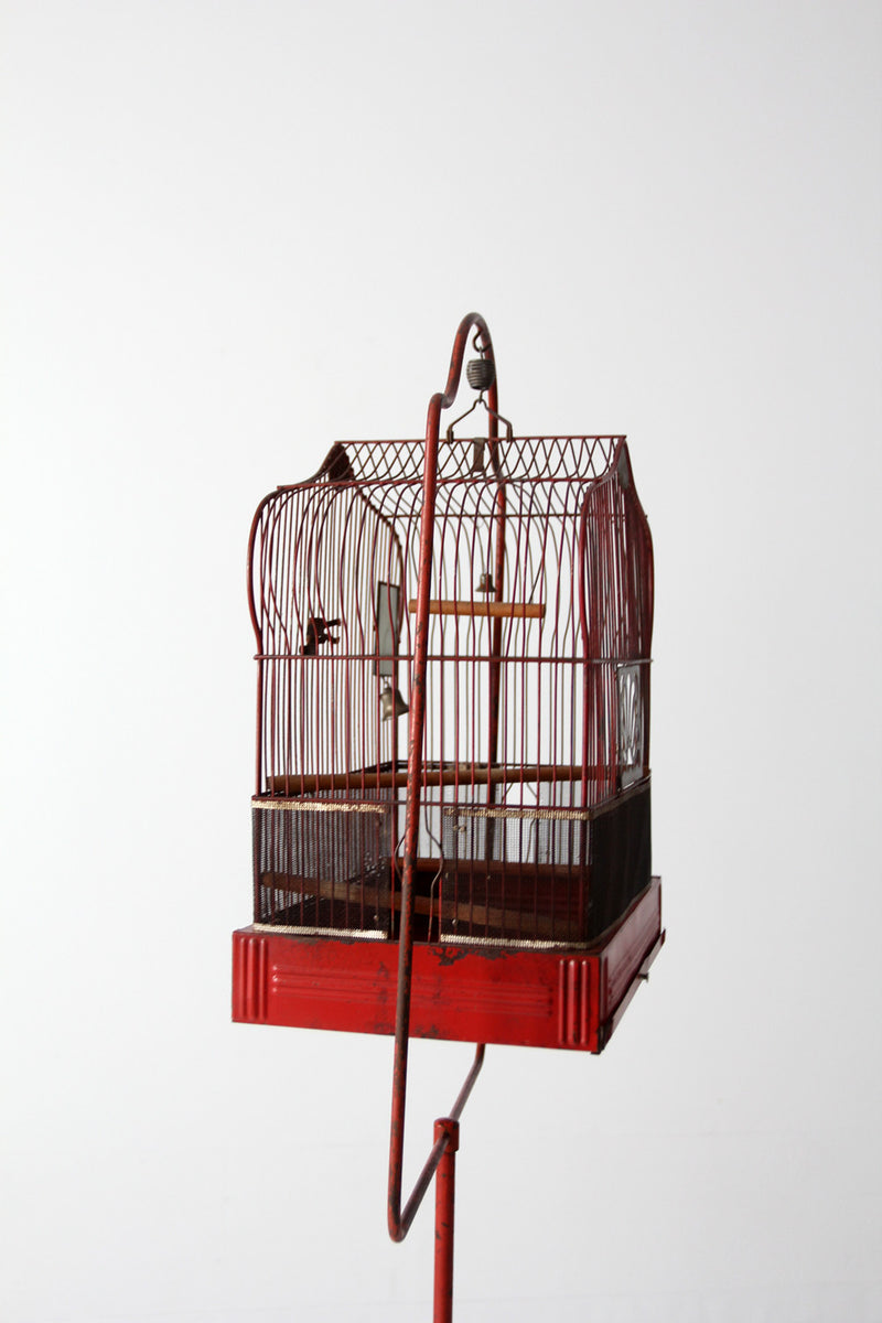antique bird cage with stand
