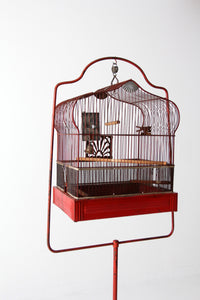 antique bird cage with stand