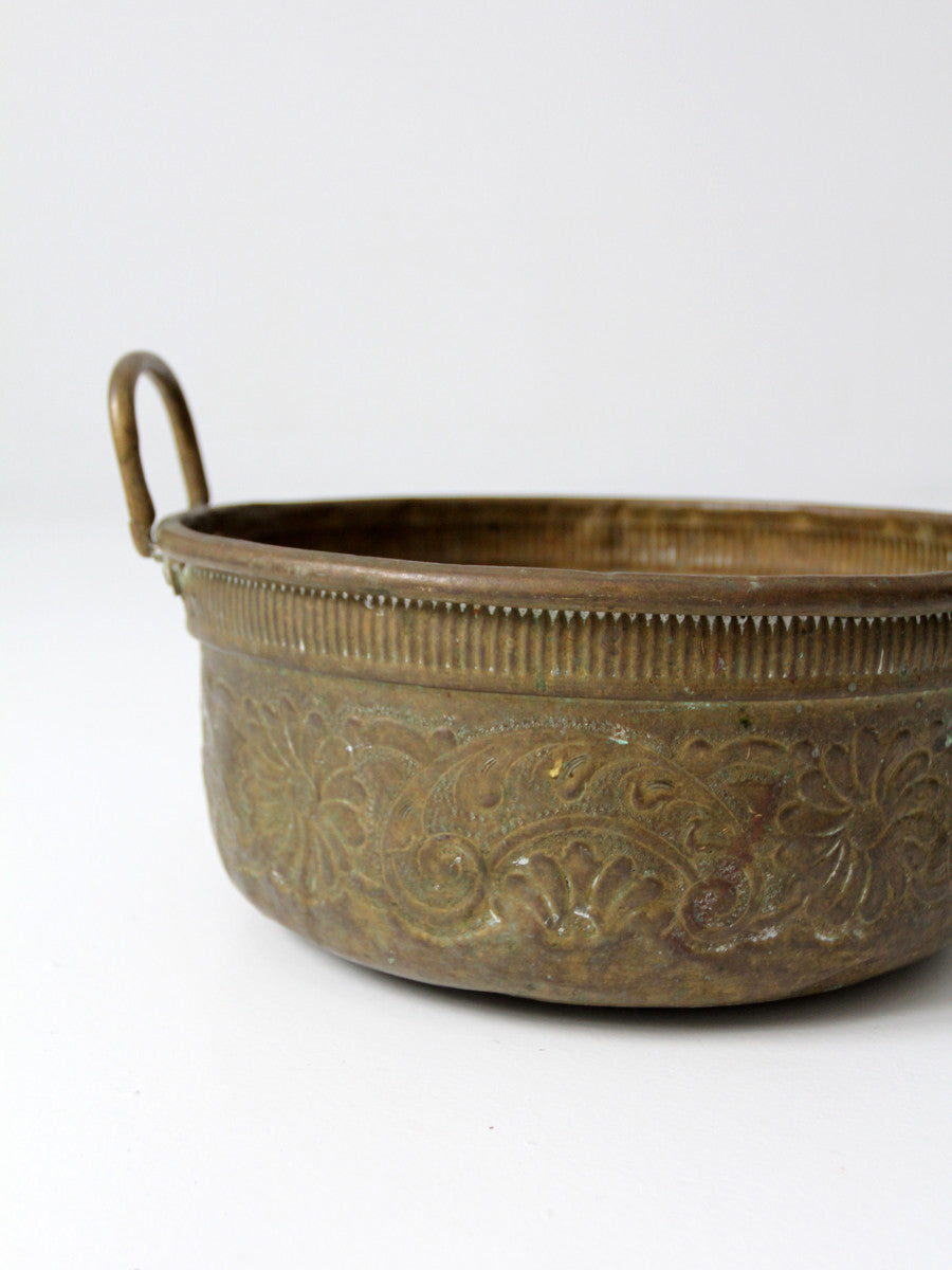 antique brass bowl with handles