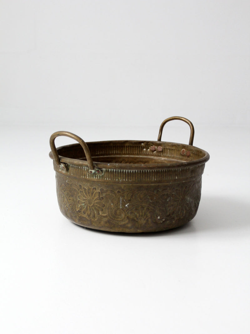 antique brass bowl with handles