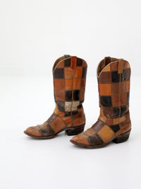 vintage Laramie patchwork leather boots woodstock
