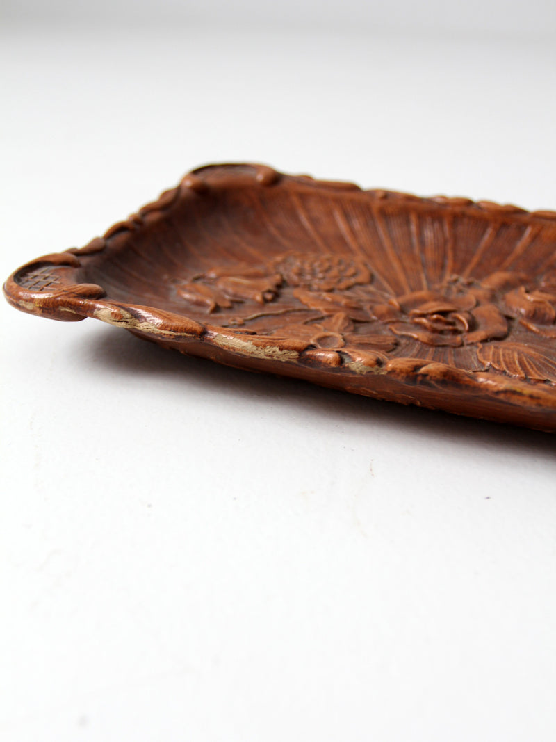 vintage Syroco style floral tray