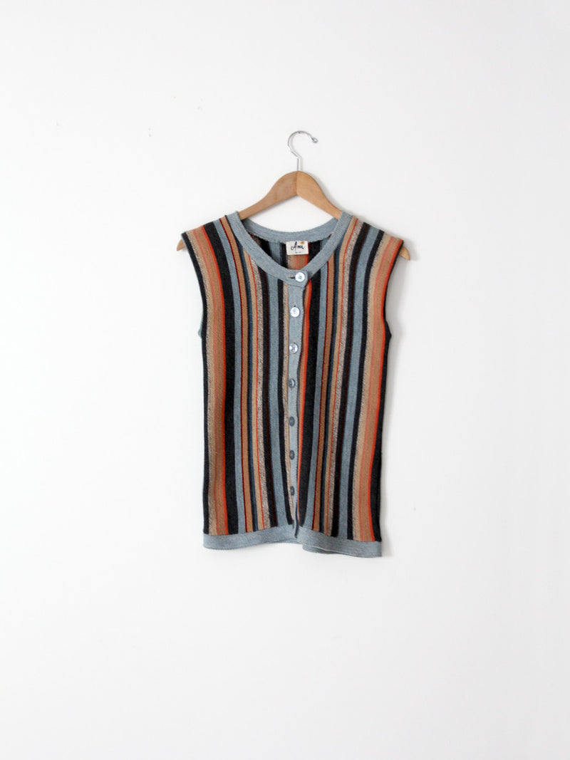 1980s striped knit vest