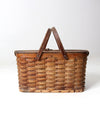 antique Hawkeye Basket insulated picnic basket
