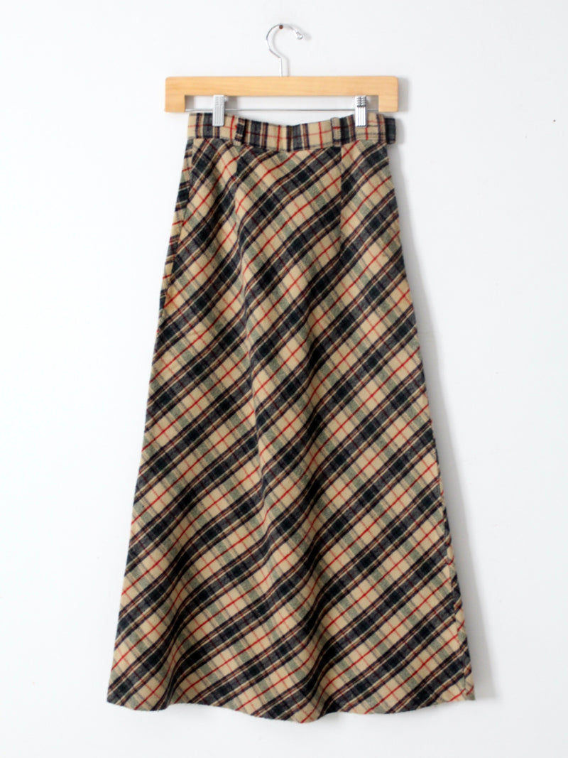 vintage plaid maxi skirt