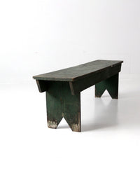 antique primitive green farmhouse bench