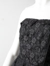 vintage 90s black lace strapless dress