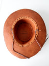 vintage Mexican tooled leather hat