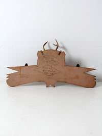 1950s deer antlers and hoof mount