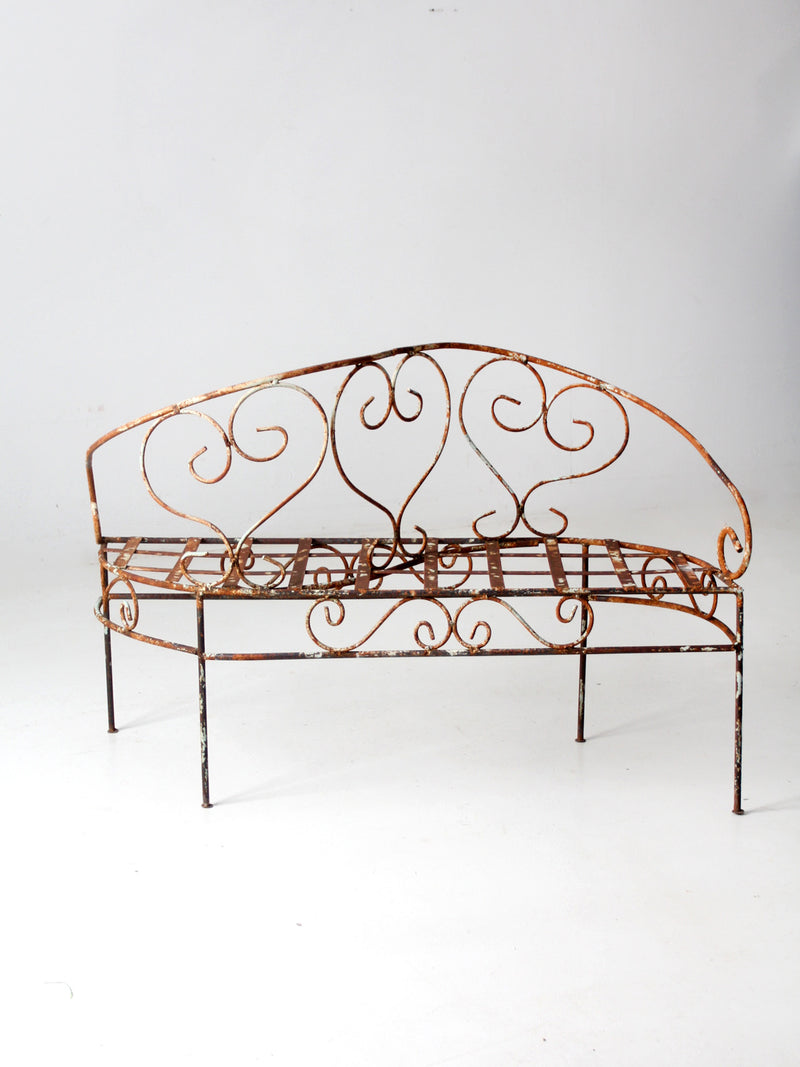 antique iron tete-a-tete conversation bench