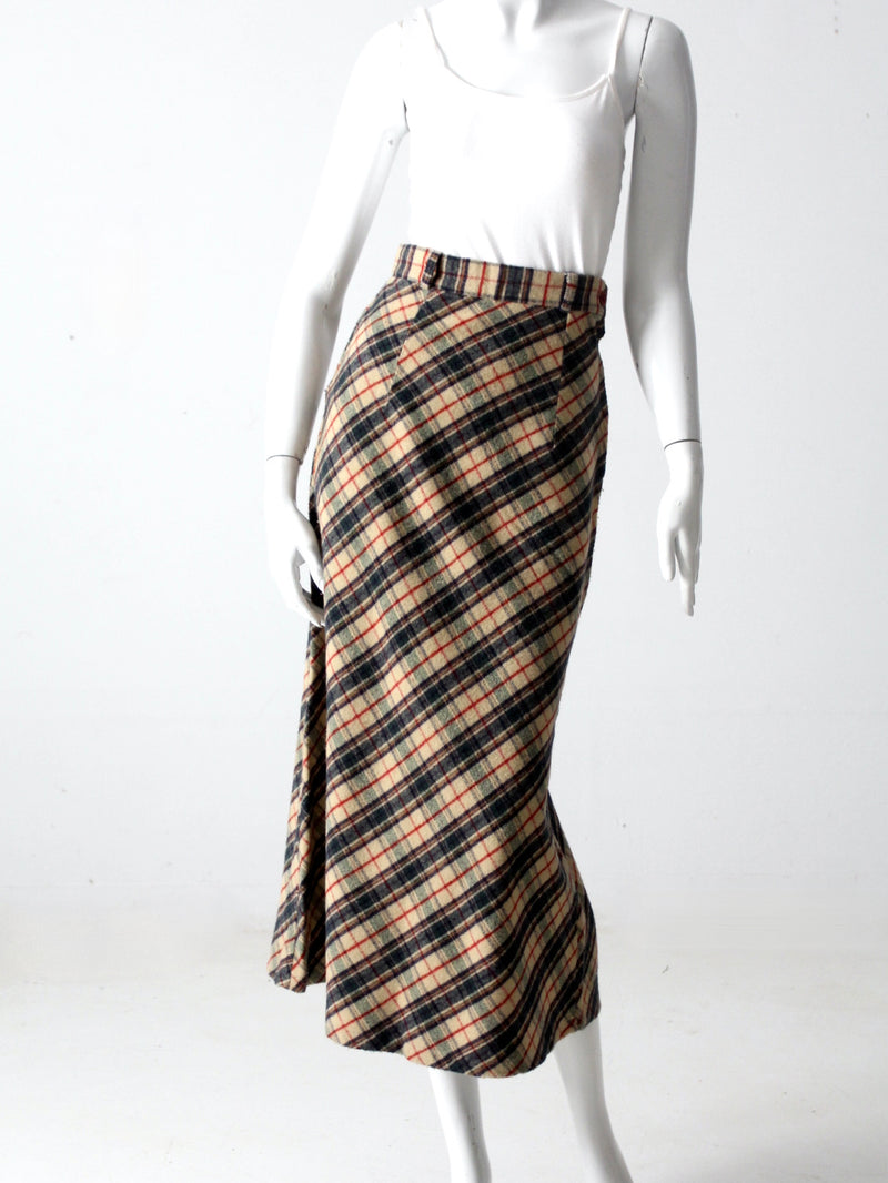 vintage plaid maxi skirt