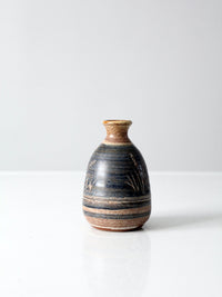 vintage studio pottery bottleneck vase